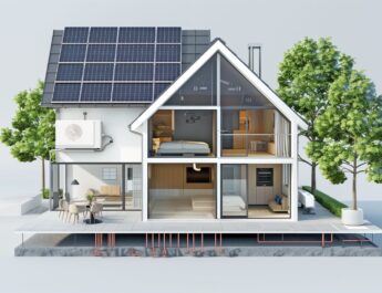 Illustration eines nachhaltigen Hausen