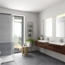 Badmöbel Mönchengladbach modernes Bad mit Holzwaschtisch