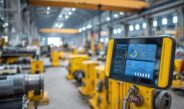 Digitales Wartungspanel in einer modernen Industrieanlage mit Anzeige fuer Predictive Maintenance Anwendungen