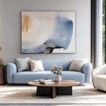 Helles Wohnzimmer mit Kunstbild | Bettbank