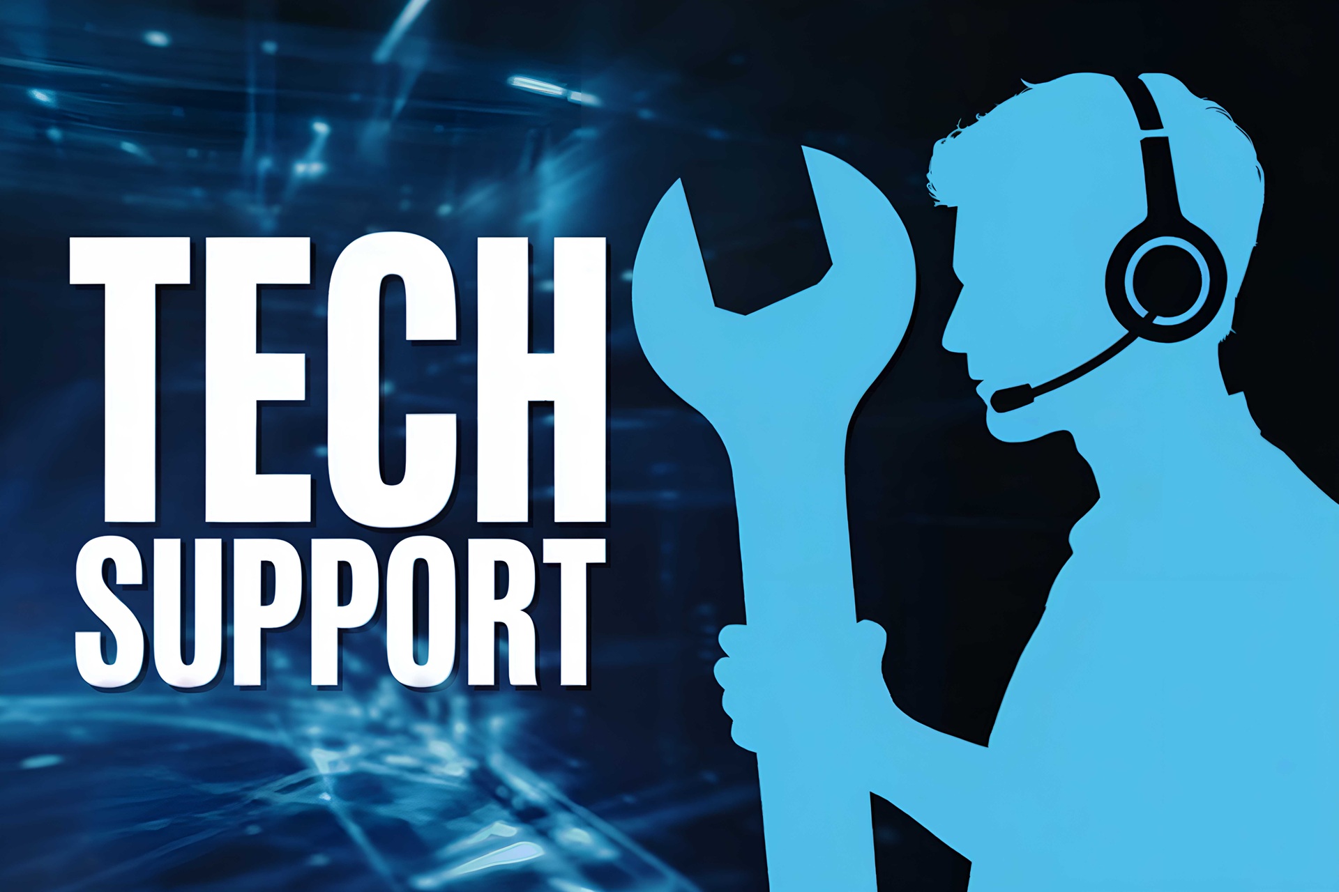 Grafik Tech Support mit Kopfhörer | Gebäudereinigung Bielefeld